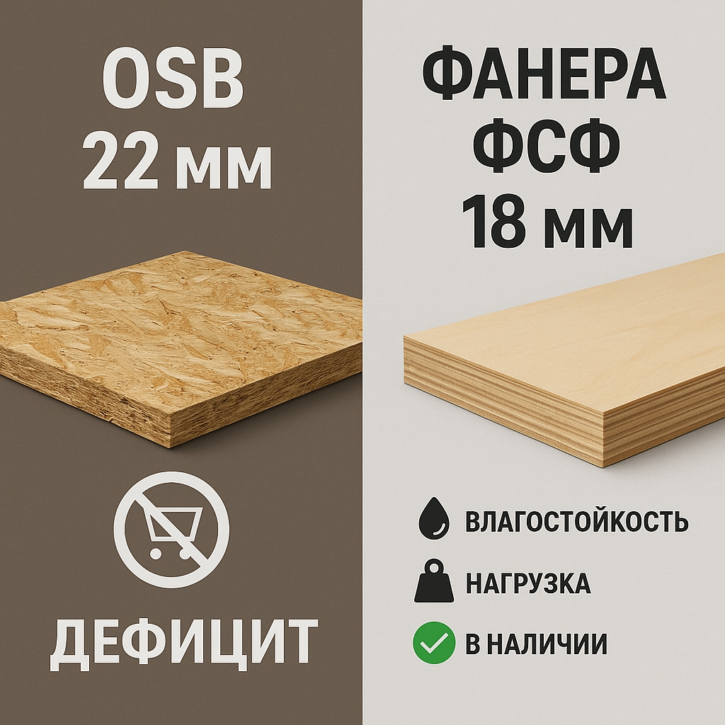 Чем заменить дефицитную OSB 22 мм Чем заменить дефицитную OSB 22 мм